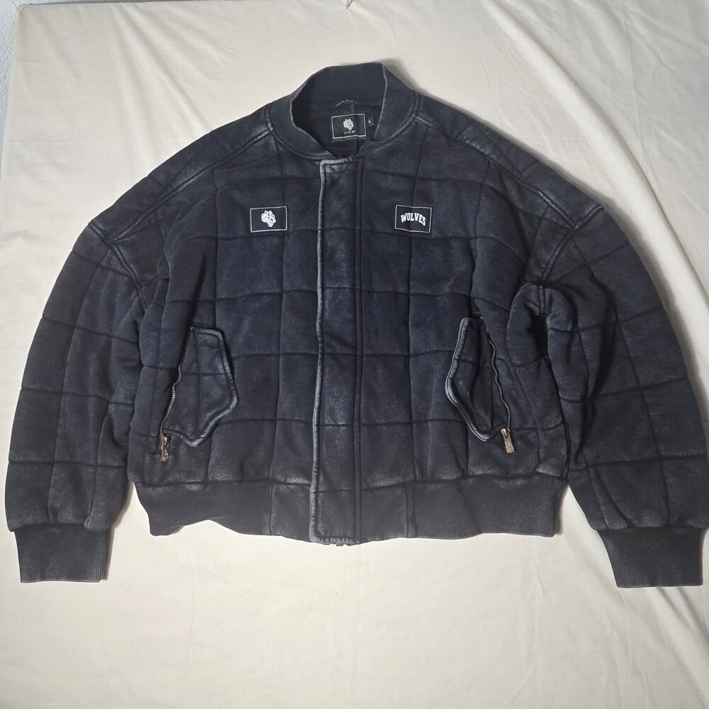 Darc Sport Wolves Darco Quilted Bomber Jacket Washed Black Large Limited 174/500